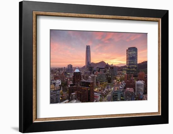 Skyline of Santiago with the Gran Torre, Santiago, Chile, South America-Yadid Levy-Framed Photographic Print