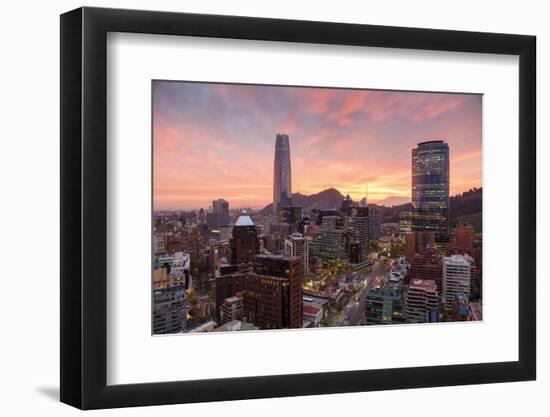 Skyline of Santiago with the Gran Torre, Santiago, Chile, South America-Yadid Levy-Framed Photographic Print