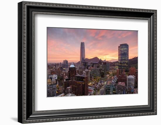 Skyline of Santiago with the Gran Torre, Santiago, Chile, South America-Yadid Levy-Framed Photographic Print