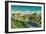 Skyline of Spokane, WA - Spokane, WA-Lantern Press-Framed Art Print