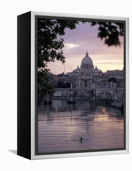 Skyline of St. Peter's from Ponte Umberto, Rome, Lazio, Italy-Adam Woolfitt-Framed Premier Image Canvas