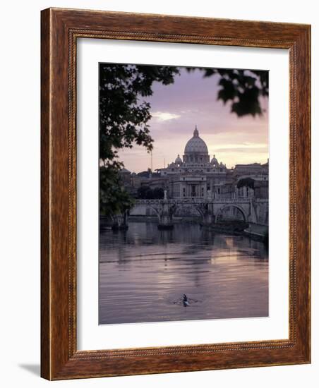 Skyline of St. Peter's from Ponte Umberto, Rome, Lazio, Italy-Adam Woolfitt-Framed Photographic Print