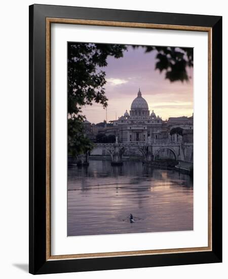 Skyline of St. Peter's from Ponte Umberto, Rome, Lazio, Italy-Adam Woolfitt-Framed Photographic Print