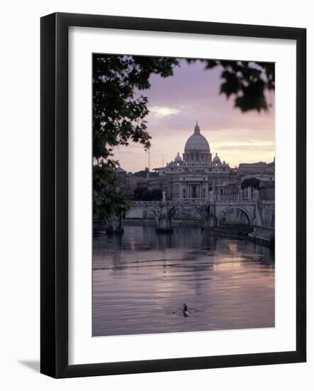 Skyline of St. Peter's from Ponte Umberto, Rome, Lazio, Italy-Adam Woolfitt-Framed Photographic Print