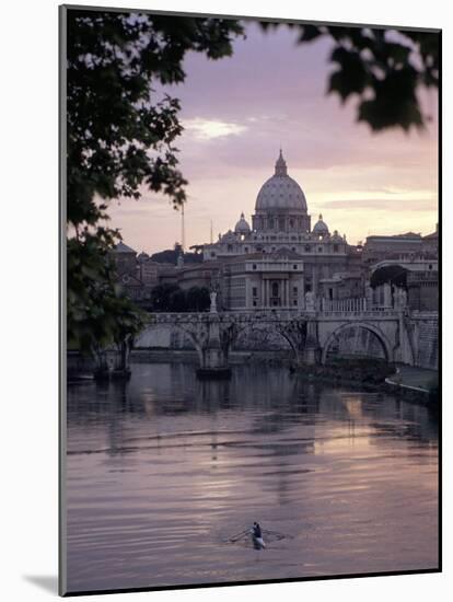 Skyline of St. Peter's from Ponte Umberto, Rome, Lazio, Italy-Adam Woolfitt-Mounted Photographic Print