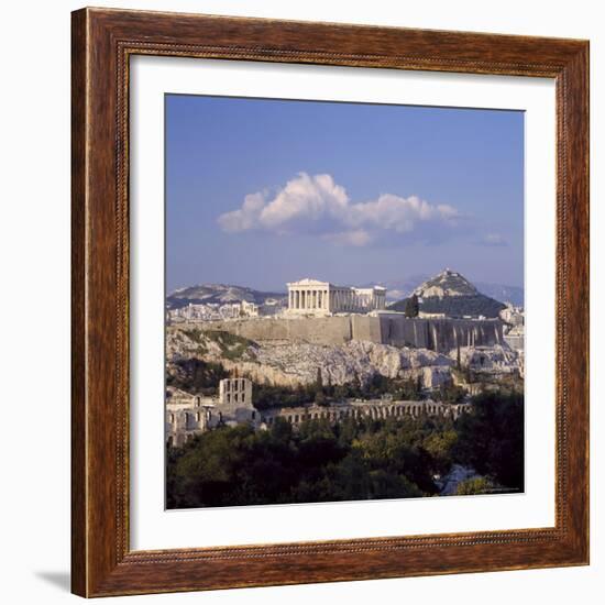 Skyline of the Acropolis with Lykabettos Hill in the Background, Athens, Greece-Roy Rainford-Framed Photographic Print