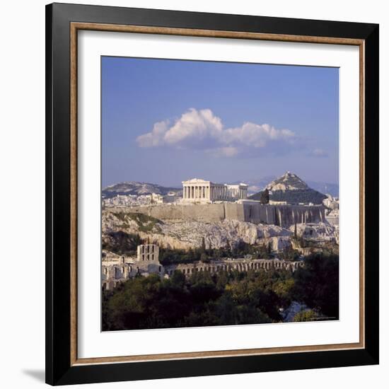 Skyline of the Acropolis with Lykabettos Hill in the Background, Athens, Greece-Roy Rainford-Framed Photographic Print