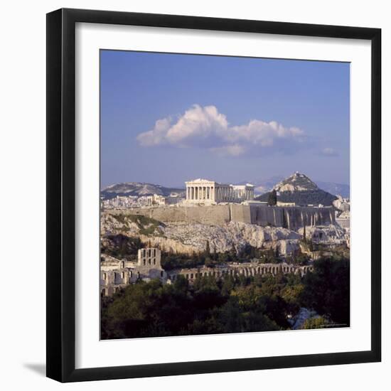 Skyline of the Acropolis with Lykabettos Hill in the Background, Athens, Greece-Roy Rainford-Framed Photographic Print