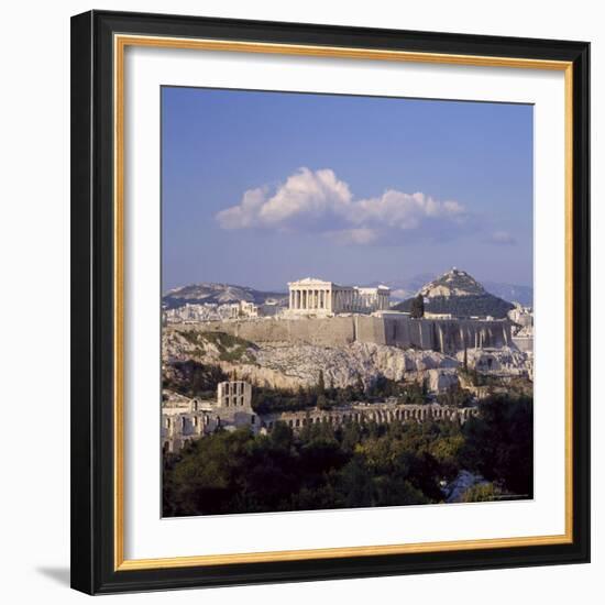 Skyline of the Acropolis with Lykabettos Hill in the Background, Athens, Greece-Roy Rainford-Framed Photographic Print