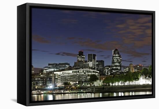 Skyline of the City of London with the Thames, Swiss Re Tower, South Shore of the Thames-Axel Schmies-Framed Premier Image Canvas