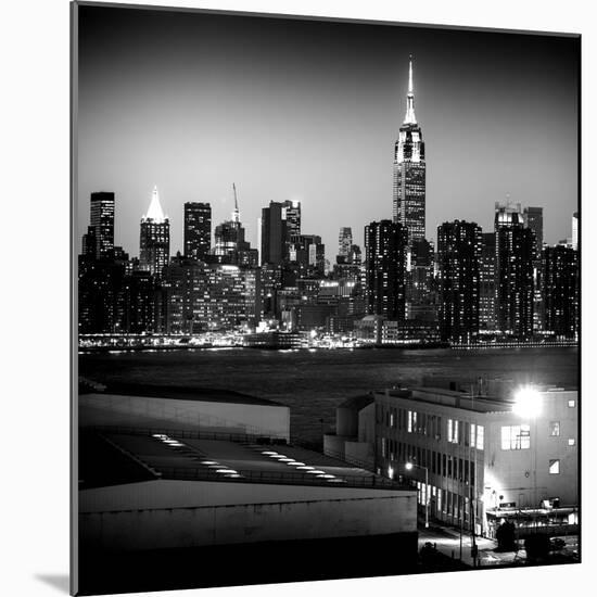 Skyline of the Skyscrapers of Manhattan by Night from Brooklyn-Philippe Hugonnard-Mounted Photographic Print