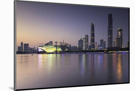 Skyline of Tianhe at dusk, Guangzhou, Guangdong, China, Asia-Ian Trower-Mounted Photographic Print