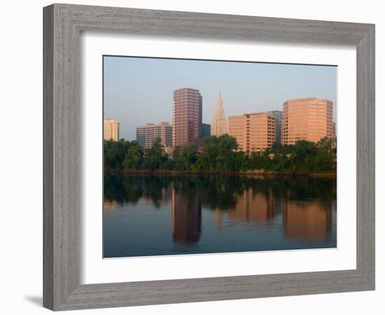 Skyline Reflection in the Connecticut River, Hartford, Connecticut-Jerry & Marcy Monkman-Framed Photographic Print