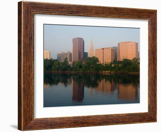 Skyline Reflection in the Connecticut River, Hartford, Connecticut-Jerry & Marcy Monkman-Framed Photographic Print