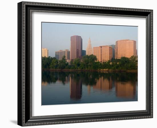 Skyline Reflection in the Connecticut River, Hartford, Connecticut-Jerry & Marcy Monkman-Framed Photographic Print