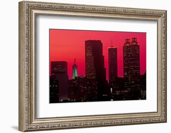 Skyline view at sunset of the state capital of Atlanta, Georgia-null-Framed Photographic Print