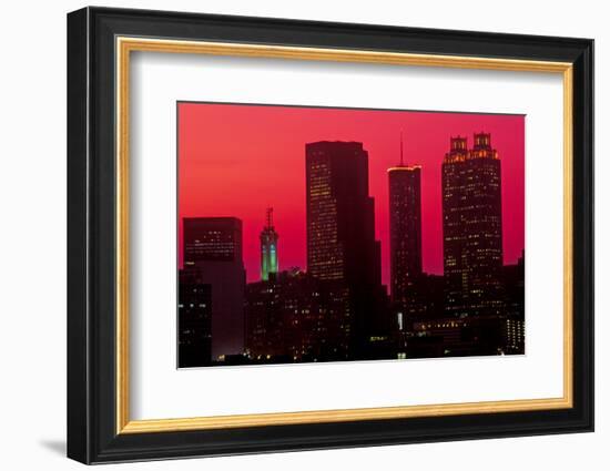 Skyline view at sunset of the state capital of Atlanta, Georgia-null-Framed Photographic Print