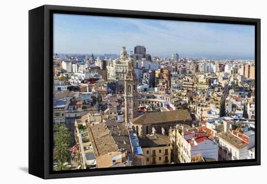 Skyline View Including the Iglesia De Santa Catalina and Plaza Redonda, Valencia, Spain-Chris Hepburn-Framed Premier Image Canvas