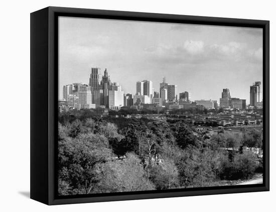Skyline View of Houston-null-Framed Premier Image Canvas