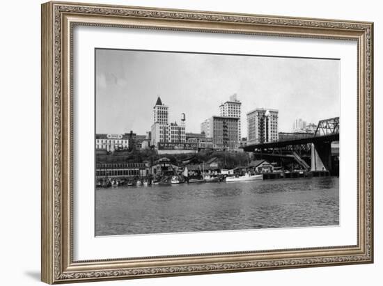 Skyline View - Tacoma, WA-Lantern Press-Framed Art Print