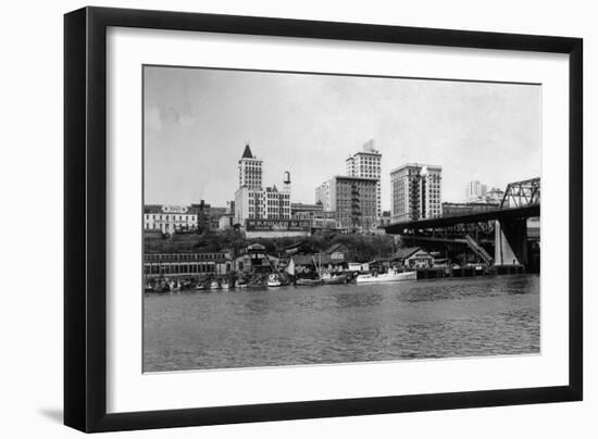 Skyline View - Tacoma, WA-Lantern Press-Framed Art Print