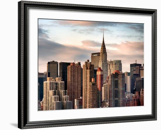 Skyline with a Top of the Chrysler Building at Sunset-Philippe Hugonnard-Framed Photographic Print