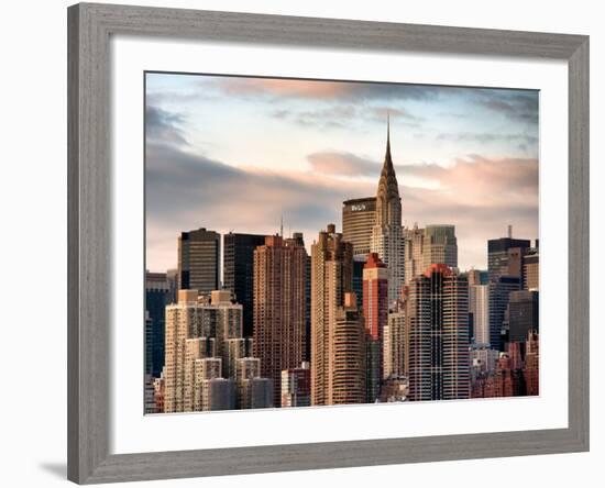 Skyline with a Top of the Chrysler Building at Sunset-Philippe Hugonnard-Framed Photographic Print