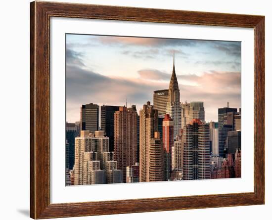 Skyline with a Top of the Chrysler Building at Sunset-Philippe Hugonnard-Framed Photographic Print