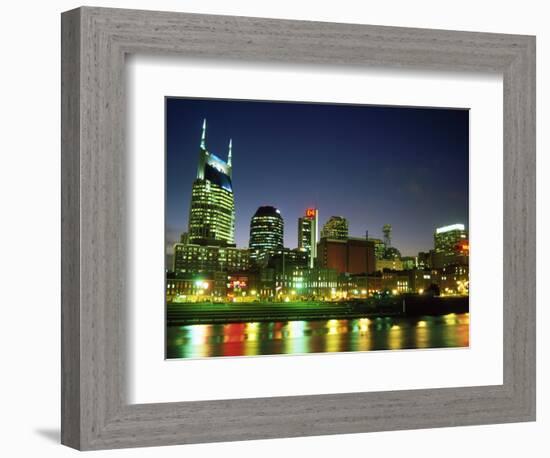 Skyline with Reflection in Cumberland River-Barry Winiker-Framed Photographic Print