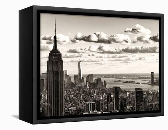 Skyline with the Empire State Building and the One World Trade Center, Manhattan, NYC, Sepia Light-Philippe Hugonnard-Framed Premier Image Canvas