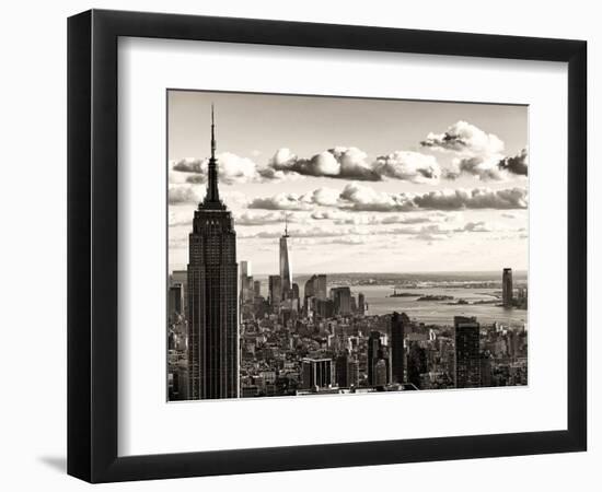 Skyline with the Empire State Building and the One World Trade Center, Manhattan, NYC, Sepia Light-Philippe Hugonnard-Framed Photographic Print