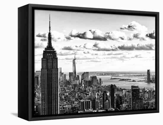 Skyline with the Empire State Building and the One World Trade Center, Manhattan, NYC-Philippe Hugonnard-Framed Premier Image Canvas