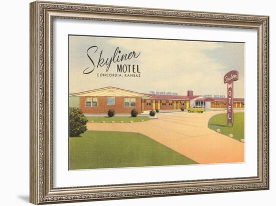 Skyliner Motel, Concordia, Kansas-null-Framed Art Print