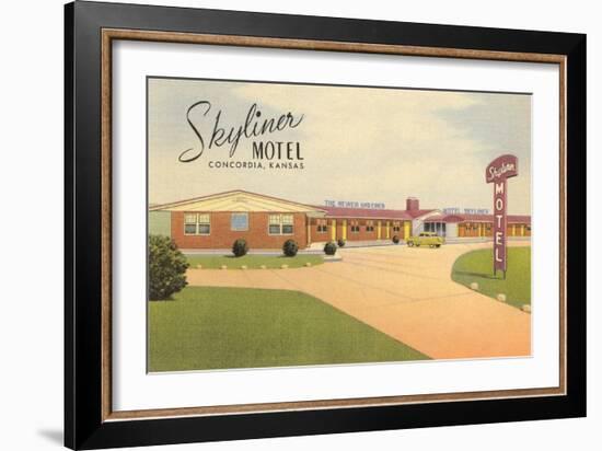 Skyliner Motel, Concordia, Kansas-null-Framed Art Print