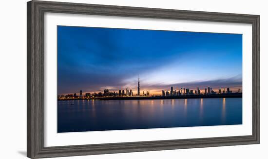 Skylines at the Waterfront at Sunset, Dubai, United Arab Emirates 2013-null-Framed Photographic Print