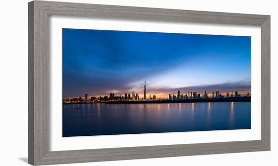 Skylines at the Waterfront at Sunset, Dubai, United Arab Emirates 2013-null-Framed Photographic Print