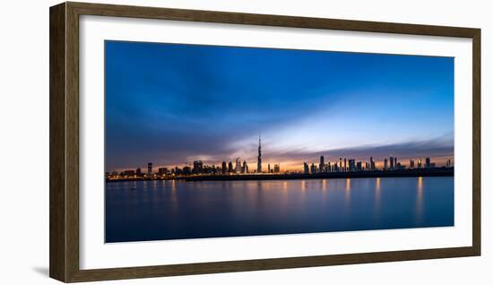 Skylines at the Waterfront at Sunset, Dubai, United Arab Emirates 2013-null-Framed Photographic Print