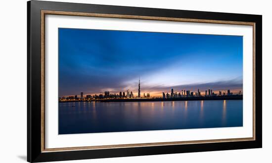 Skylines at the Waterfront at Sunset, Dubai, United Arab Emirates 2013-null-Framed Photographic Print