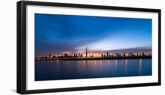 Skylines at the Waterfront at Sunset, Dubai, United Arab Emirates 2013-null-Framed Photographic Print