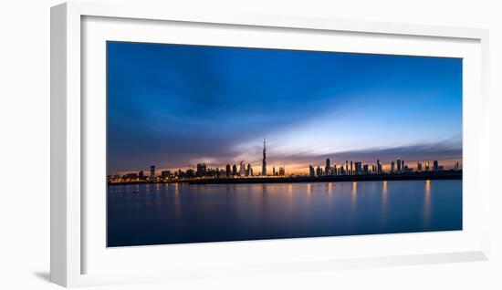 Skylines at the Waterfront at Sunset, Dubai, United Arab Emirates 2013-null-Framed Photographic Print