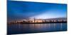 Skylines at the Waterfront at Sunset, Dubai, United Arab Emirates 2013-null-Mounted Photographic Print