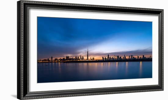 Skylines at the Waterfront at Sunset, Dubai, United Arab Emirates 2013-null-Framed Photographic Print