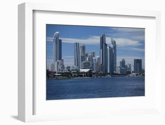 Skylines at the waterfront, Coral Sea, Surfer's Paradise, Gold Coast, Queensland, Australia-Panoramic Images-Framed Photographic Print