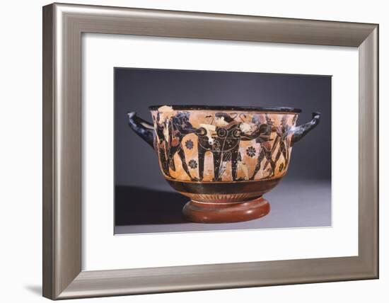 Skyphos Showing Battle for Delphic Tripod Between Hercules and Apollo-null-Framed Giclee Print