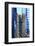 Skyscraper Apartments Glass Buildings Abstract Blue Reflection New York City, Ny-William Perry-Framed Photographic Print