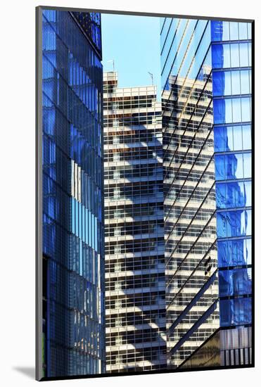 Skyscraper Apartments Glass Buildings Abstract Blue Reflection New York City, Ny-William Perry-Mounted Photographic Print