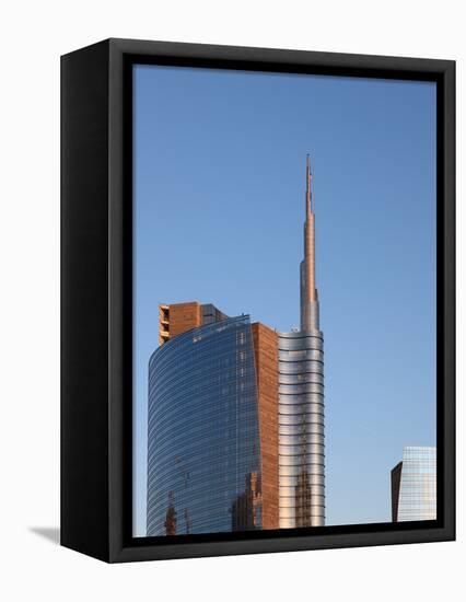 Skyscraper at Sunset, Garibaldi District, Milan, Lombardy, Italy, Europe-Vincenzo Lombardo-Framed Premier Image Canvas