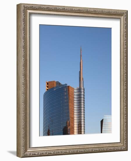 Skyscraper at Sunset, Garibaldi District, Milan, Lombardy, Italy, Europe-Vincenzo Lombardo-Framed Photographic Print