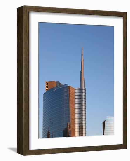 Skyscraper at Sunset, Garibaldi District, Milan, Lombardy, Italy, Europe-Vincenzo Lombardo-Framed Photographic Print