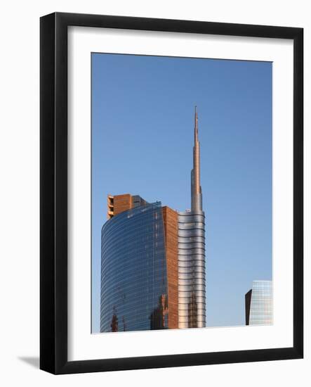 Skyscraper at Sunset, Garibaldi District, Milan, Lombardy, Italy, Europe-Vincenzo Lombardo-Framed Photographic Print